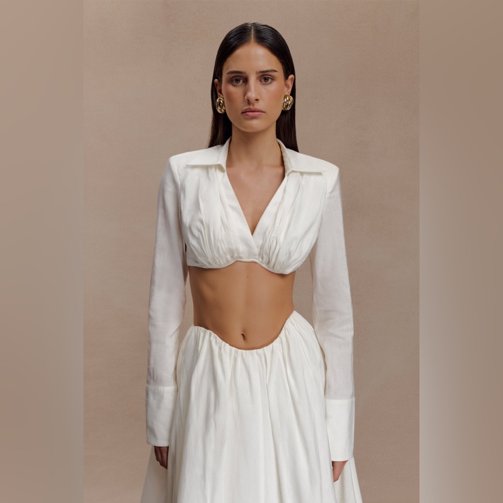 NWT - Greta Shirt Bra - White - Picture 2 of 5